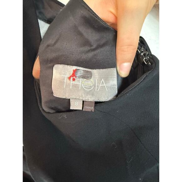 Theia Evening Gown Maxi black sleeveless size 8 - Picture 3 of 5